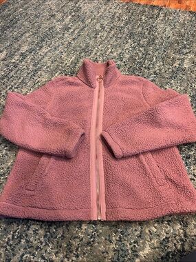 Old Navy Rose Pink Teddy Sherpa Zip Jacket